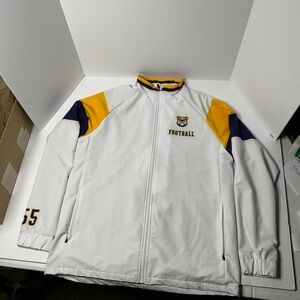 Ferris State Bulldogs Football Jacket Mens L White Full Zip Team Issue BSN